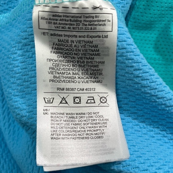 Adidas Women's Small Teal Pullover Classic Kangaroo Pocket Hoodie - Picture 4 of 10